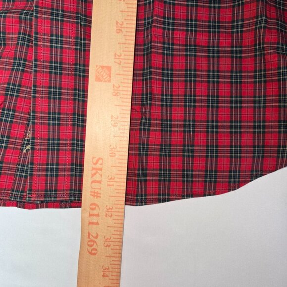 NEW L.L Bean Button Down Shirt Mens Medium Green Red Wrinkle Resistant Christmas - Picture 6 of 6
